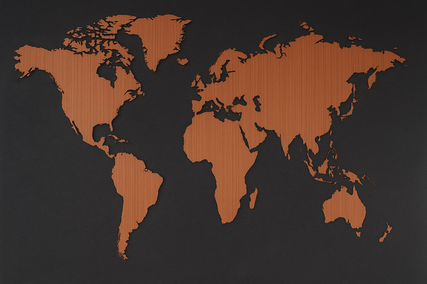 Mapa del mundo en acabado parota