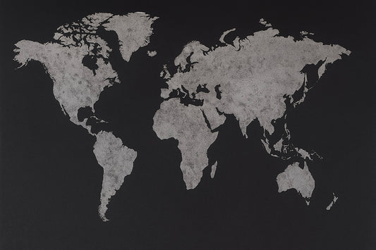 Mapa del mundo en acabado concreto