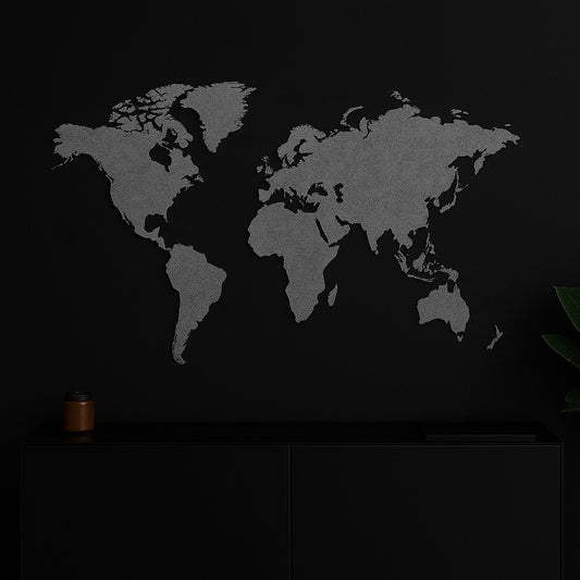 Mapa del mundo en acabado concreto